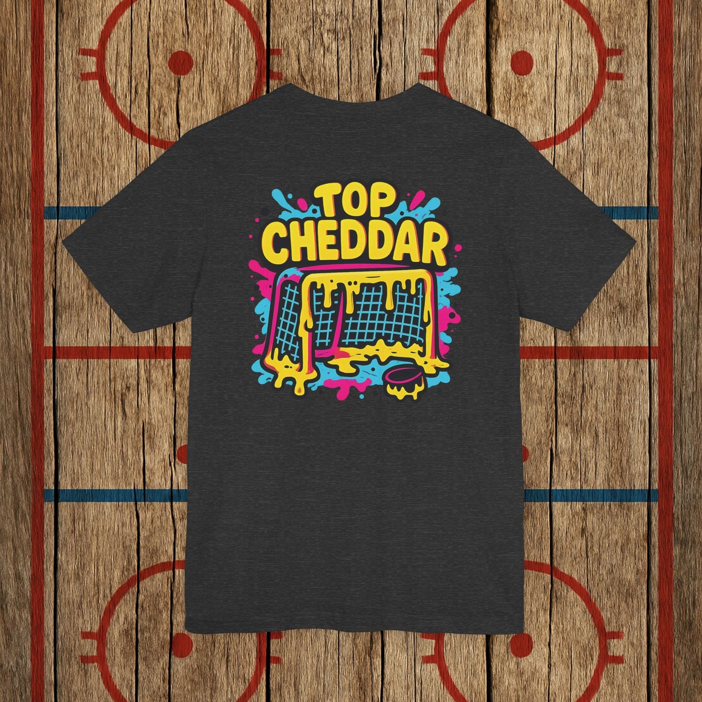 Top Cheddar Hockey T-Shirt – Funny Adult Sniper Shirt for Hockey Players and Fans