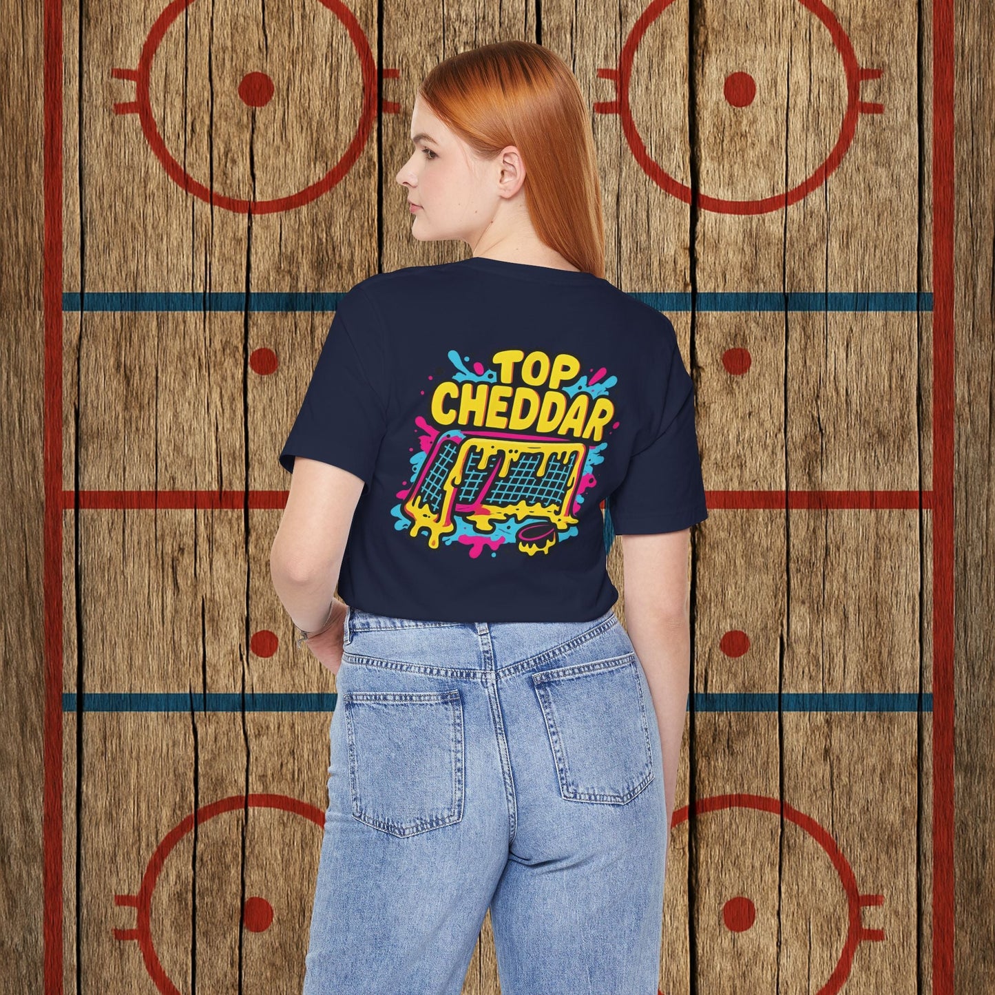 Top Cheddar Hockey T-Shirt – Funny Adult Sniper Shirt for Hockey Players and Fans