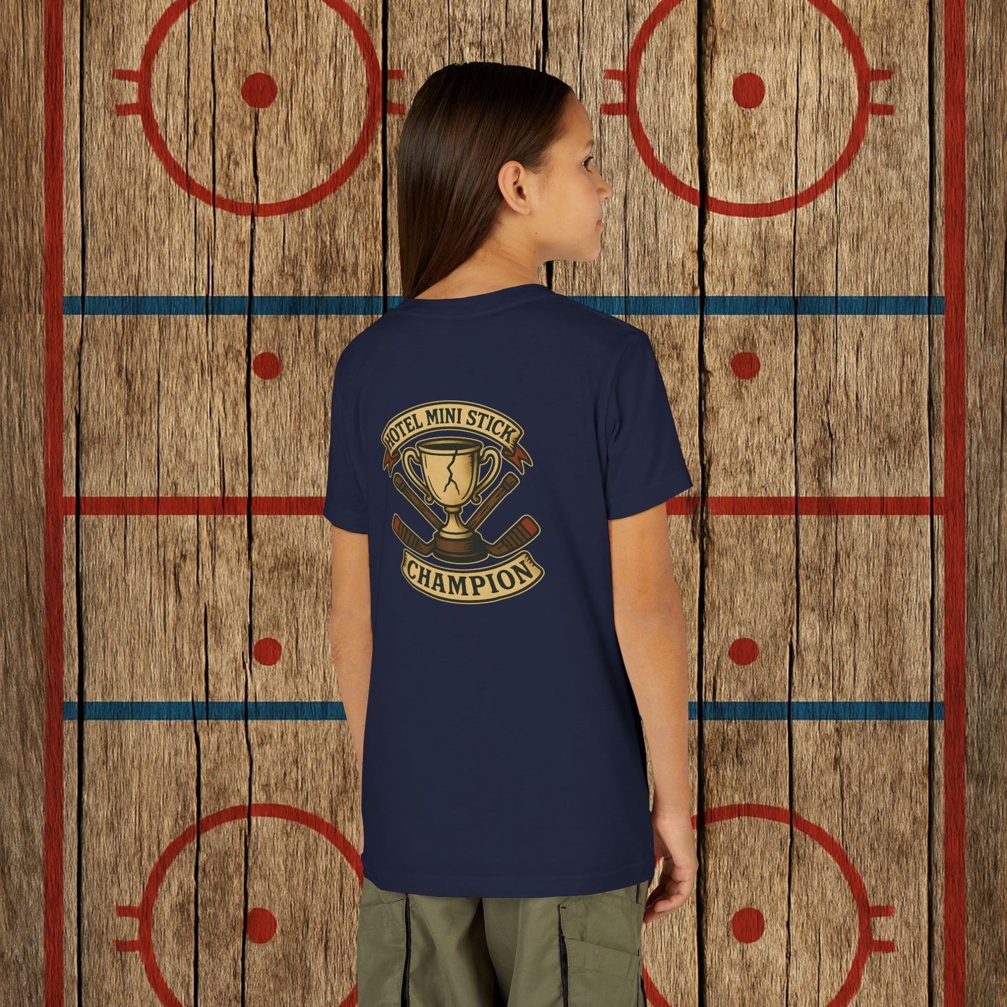 Youth “Hotel Mini Stick Champion” Tee