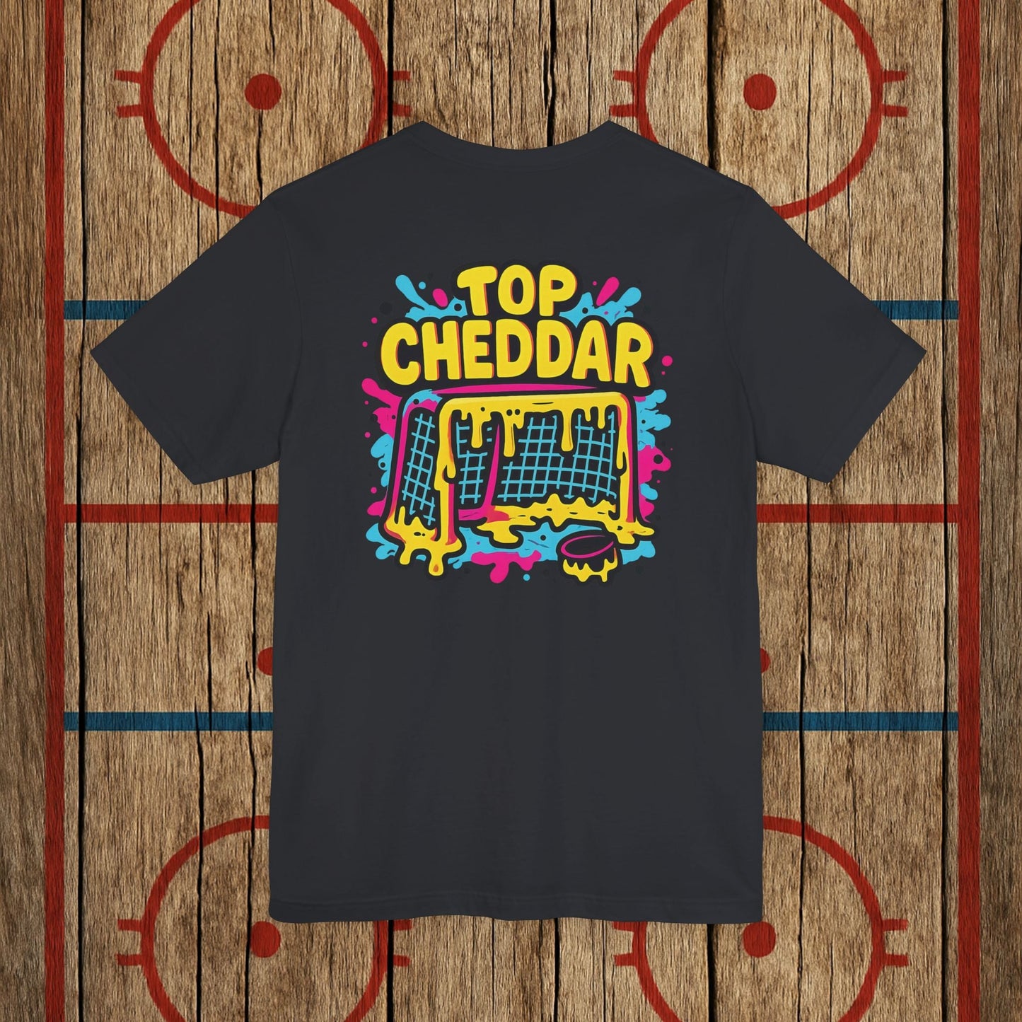Top Cheddar Hockey T-Shirt – Funny Adult Sniper Shirt for Hockey Players and Fans