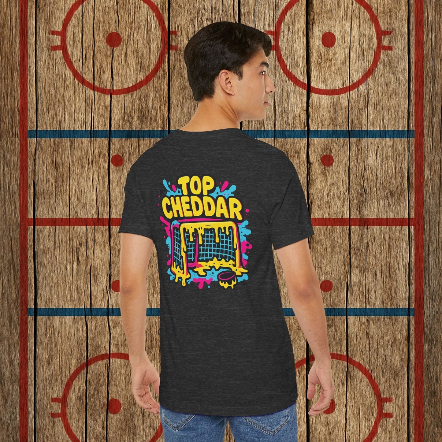 Top Cheddar Hockey T-Shirt – Funny Adult Sniper Shirt for Hockey Players and Fans