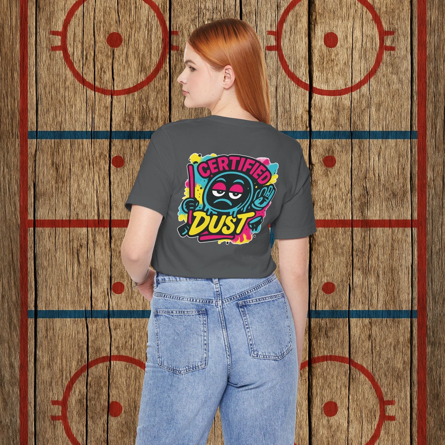Certified Dust Hockey T-Shirt – Funny Adult Hockey Shirt for Players, Coaches, and Rink Rats