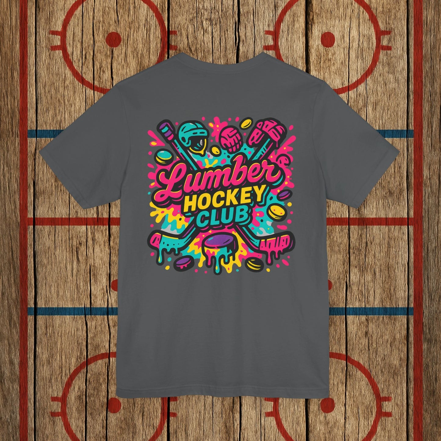 Lumber Hockey Club Neon Drip Shirt – Retro 90s Street Style Hockey Tee