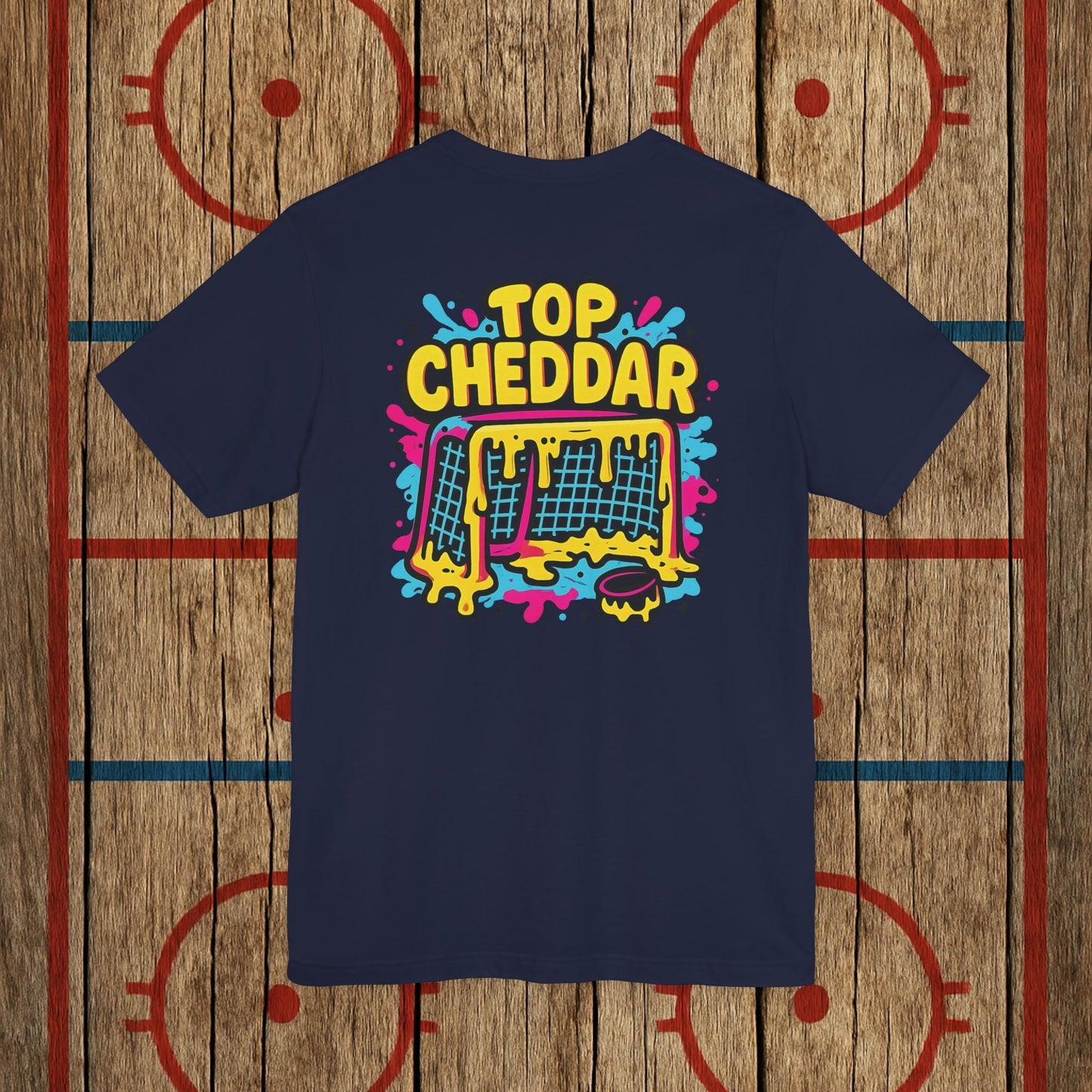 Top Cheddar Hockey T-Shirt – Funny Adult Sniper Shirt for Hockey Players and Fans