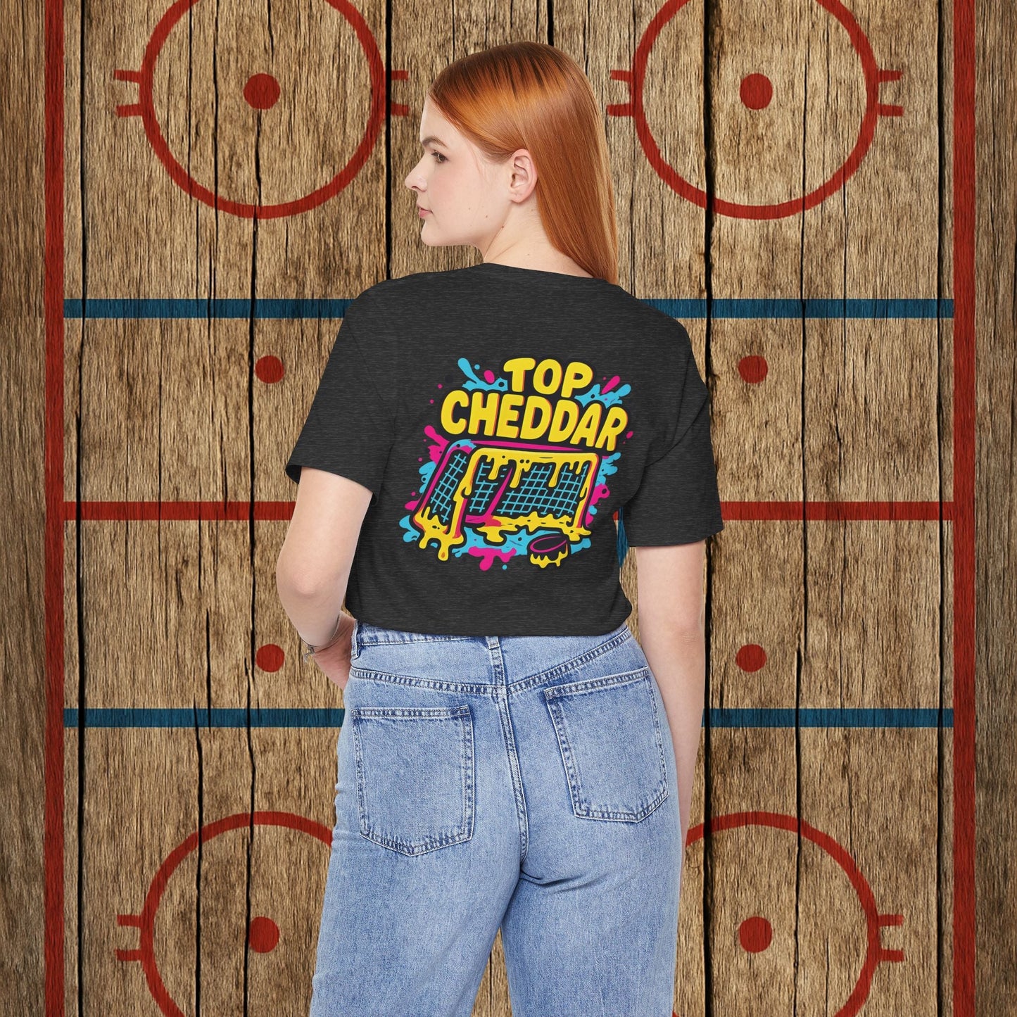 Top Cheddar Hockey T-Shirt – Funny Adult Sniper Shirt for Hockey Players and Fans