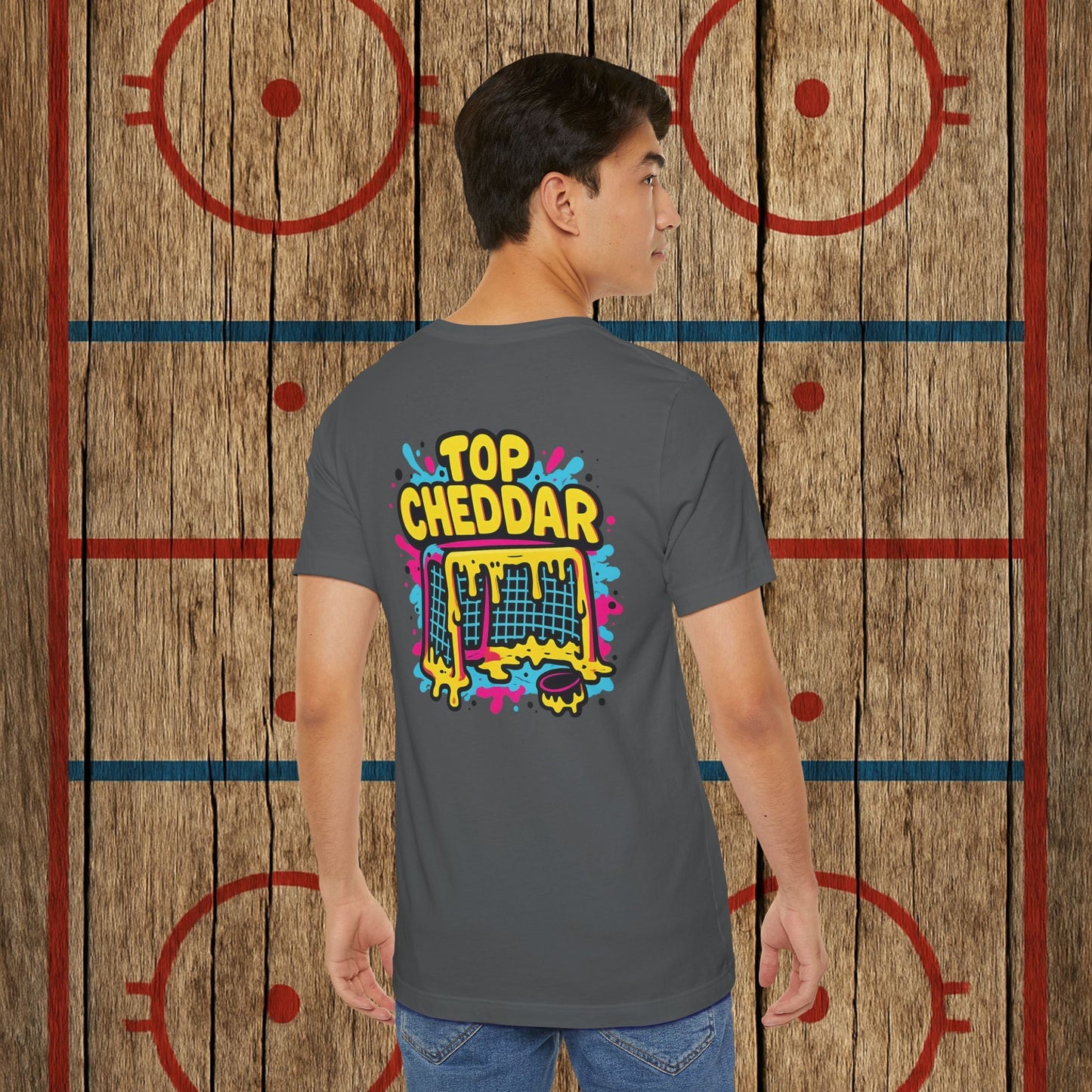 Top Cheddar Hockey T-Shirt – Funny Adult Sniper Shirt for Hockey Players and Fans