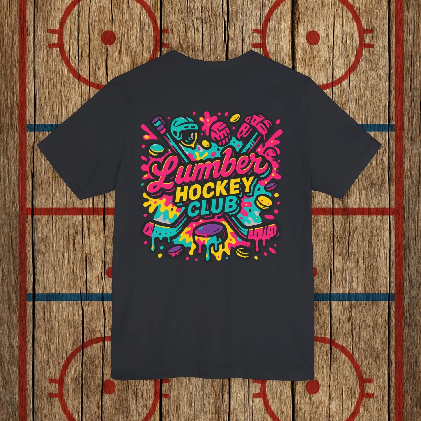 Lumber Hockey Club Neon Drip Shirt – Retro 90s Street Style Hockey Tee
