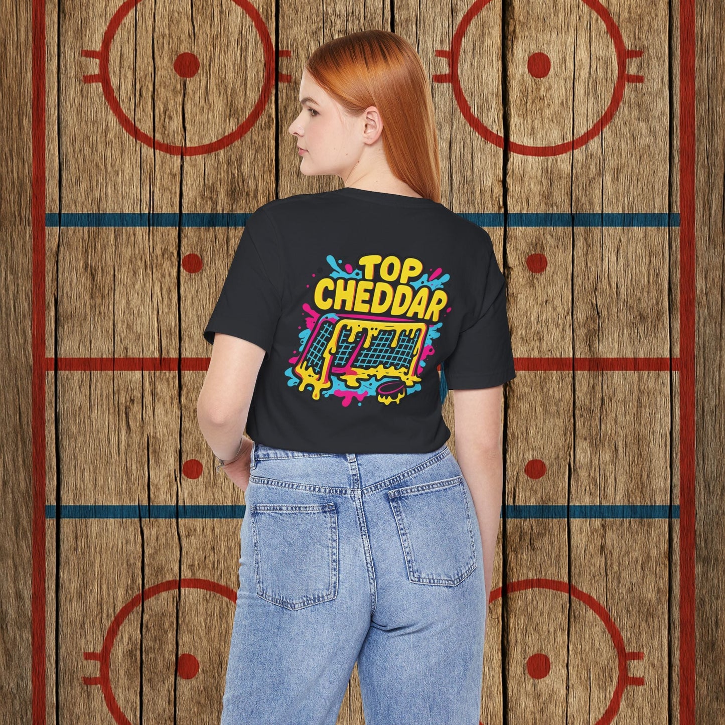 Top Cheddar Hockey T-Shirt – Funny Adult Sniper Shirt for Hockey Players and Fans