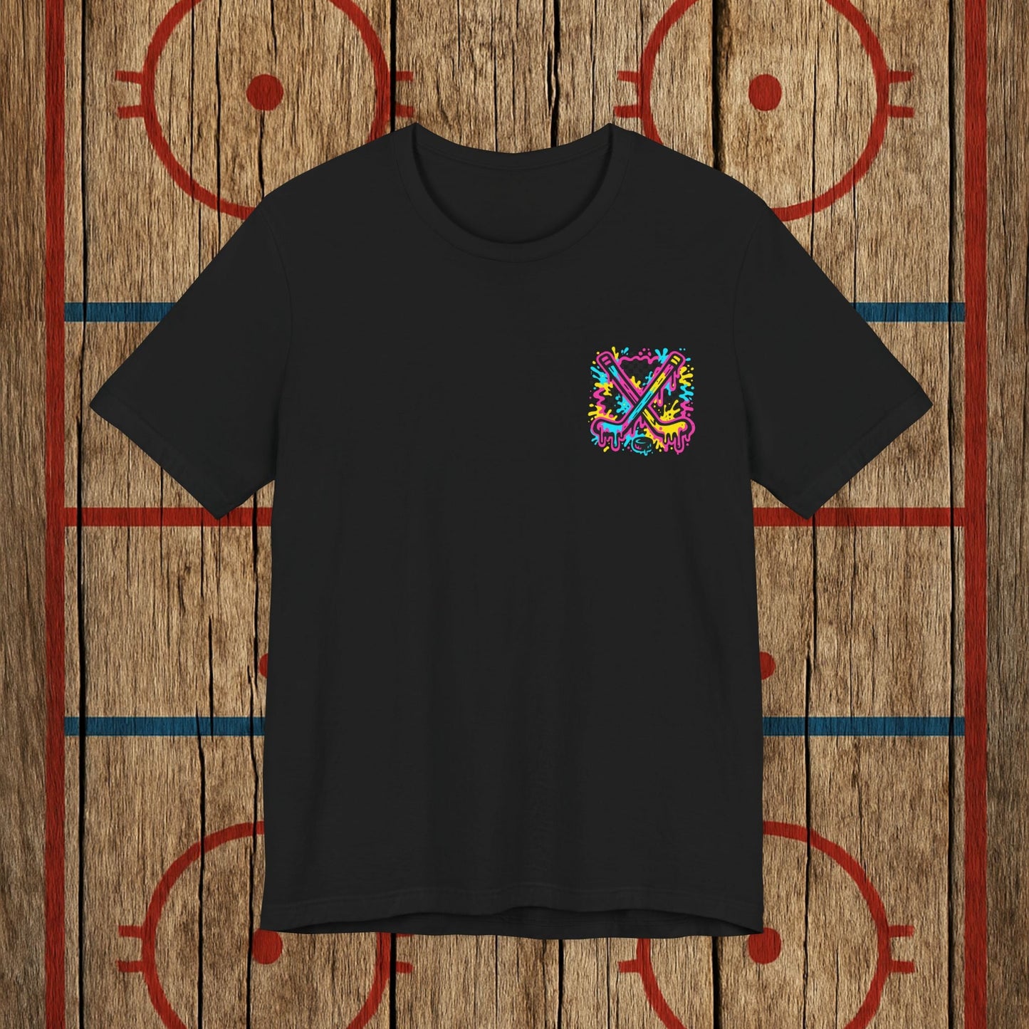 Lumber Hockey Club Neon Drip Shirt – Retro 90s Street Style Hockey Tee