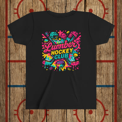 Youth Lumber Hockey Club Neon Drip Shirt – 90s Retro Hockey Kid Tee