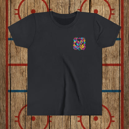 Youth Lumber Hockey Club Neon Drip Shirt – 90s Retro Hockey Kid Tee