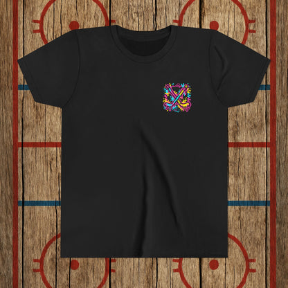 Youth Lumber Hockey Club Neon Drip Shirt – 90s Retro Hockey Kid Tee