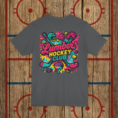 Lumber Hockey Club Neon Drip Shirt – Retro 90s Street Style Hockey Tee