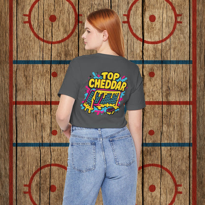 Top Cheddar Hockey T-Shirt – Funny Adult Sniper Shirt for Hockey Players and Fans
