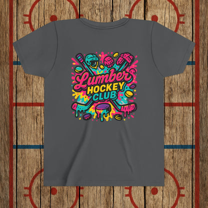 Youth Lumber Hockey Club Neon Drip Shirt – 90s Retro Hockey Kid Tee