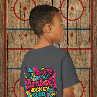Youth Lumber Hockey Club Neon Drip Shirt – 90s Retro Hockey Kid Tee