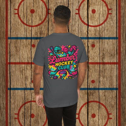 Lumber Hockey Club Neon Drip Shirt – Retro 90s Street Style Hockey Tee