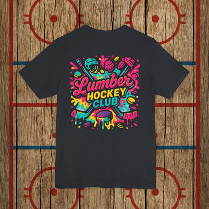 Lumber Hockey Club Neon Drip Shirt – Retro 90s Street Style Hockey Tee